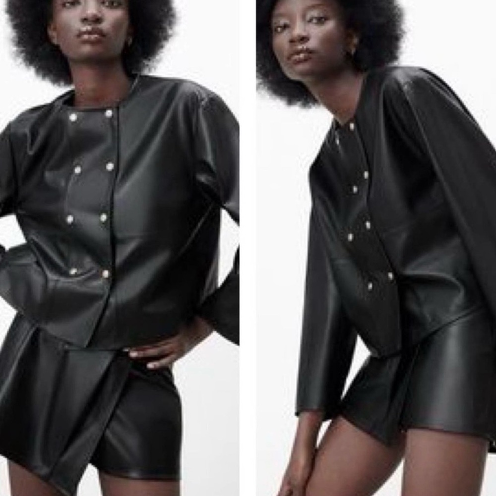 Zara Black leather Women's Jacket